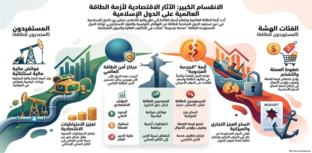 مخطط بياني التضخم و الدول العربية مخطط الآثار الاقتصادية للتضخم و ازمة الطاقة على العالم الاسلامي